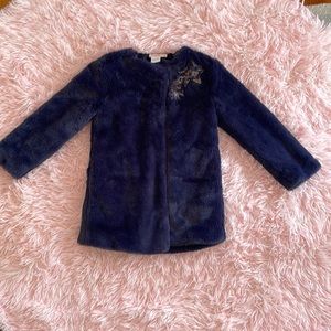 Billieblush Blue Coat with Sequined Accent